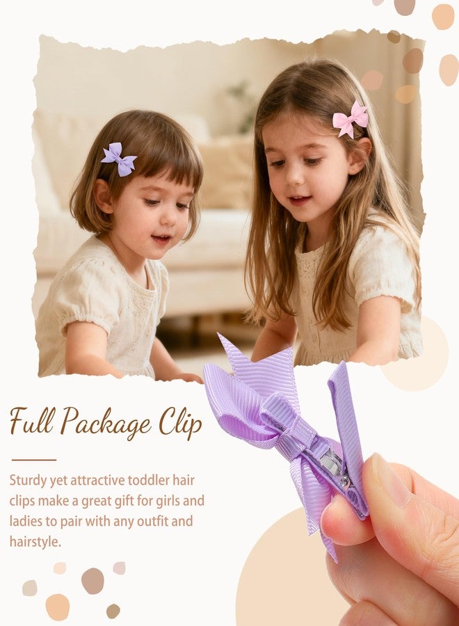 doboi 50PCS 2'' Baby Hair Bows Clips Fully Lined Tiny Grosgrain Boutique Solid Ribbon Mini Bows Alligator Clips for Girls Teens Infants Kids Toddlers Newborn - Image 2